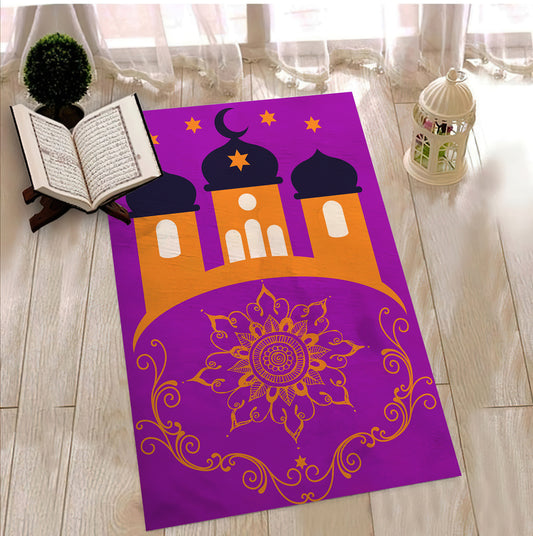 Cute Children's Prayer Rug Mat, Colorful Kids Prayer Rug, Mosque Prayer Rug Ramadan Eid Decor
