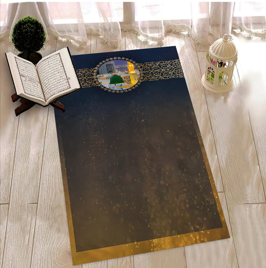 Kaaba Motif Prayer Mat, Vintage Islamic Prayer Rug, Muslim Prayer Mat, Turkish Prayer Rug