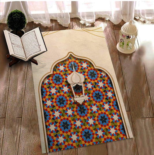 Mandal Themed Prayer Mat, Muslim Prayer Mat, Turkish Motif Prayer Rug, Ramadan Eid Decor