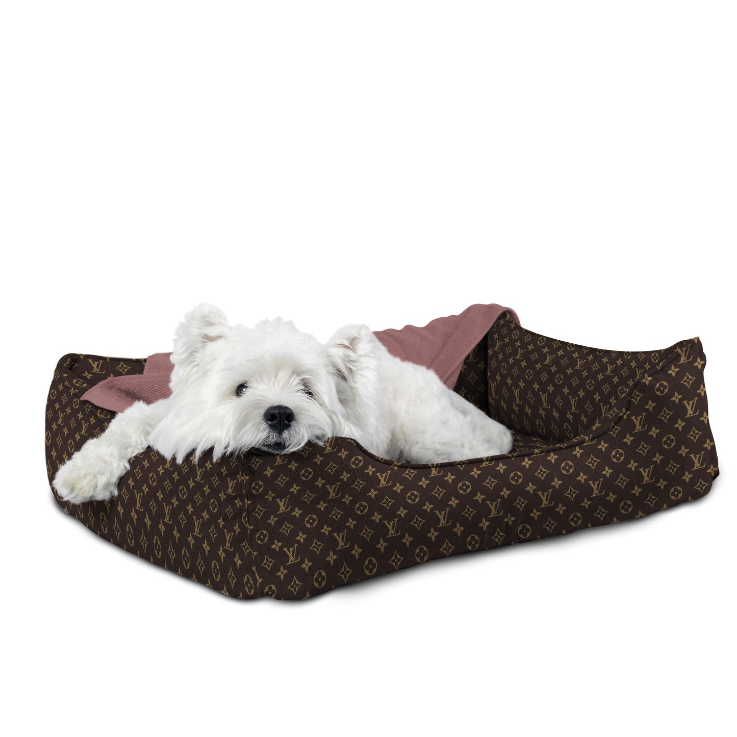 Louis Vuitton Printed Pet Bed - Removable & Washable, Custom, Puppy Mat Dog, Pet Large Sofa, Dog Accessories, Small Dog Bed, Modern Dog Bed