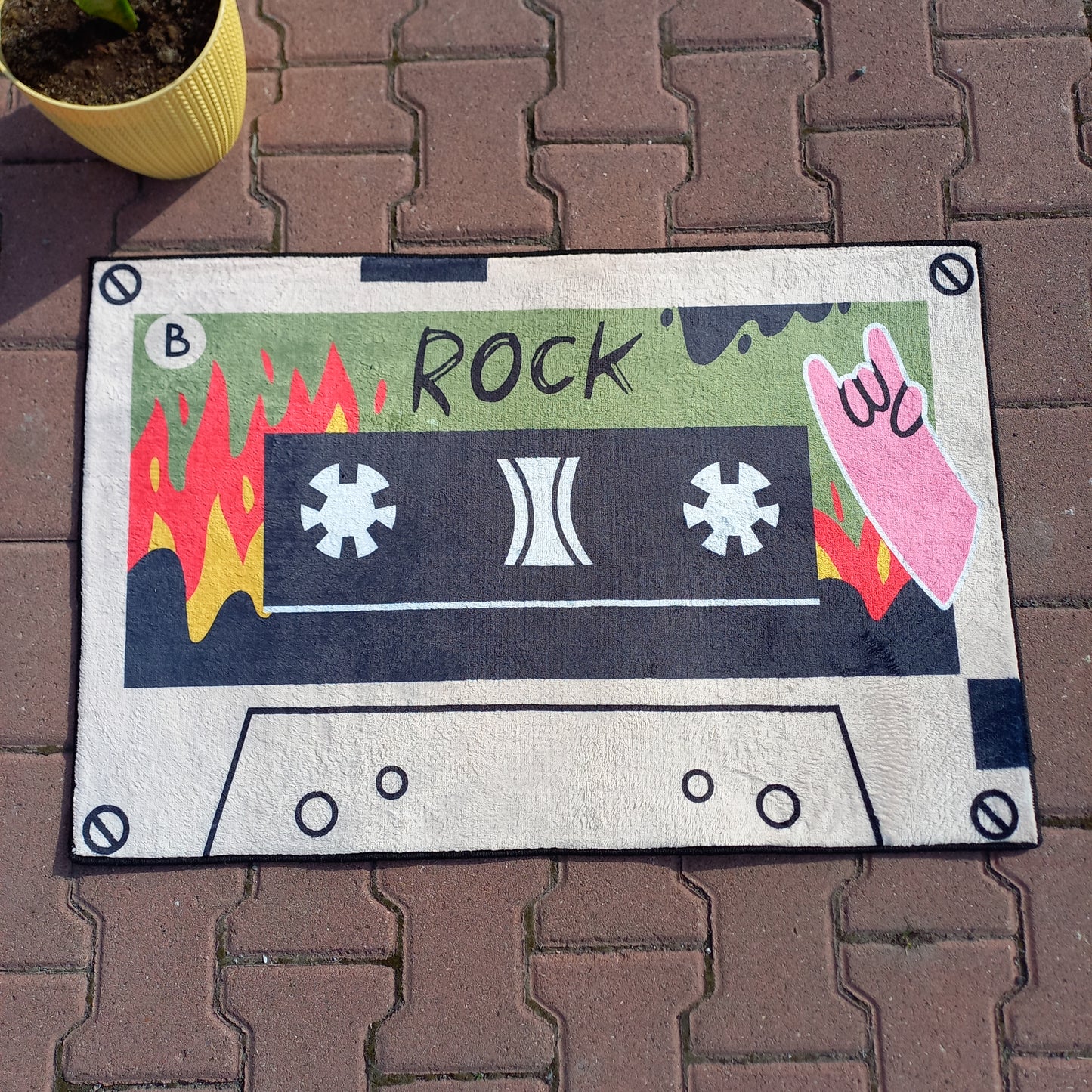 Tape Rock Rug, Cassette Carpet, Music Room Decor, Rock Roll Mat, Music Gift