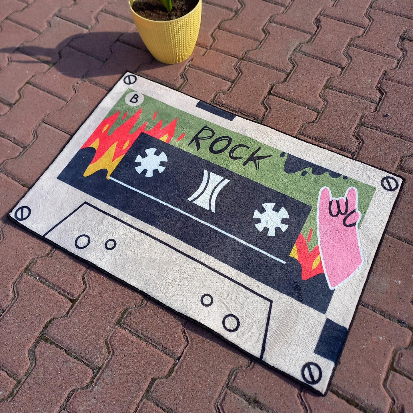 Tape Rock Rug, Cassette Carpet, Music Room Decor, Rock Roll Mat, Music Gift