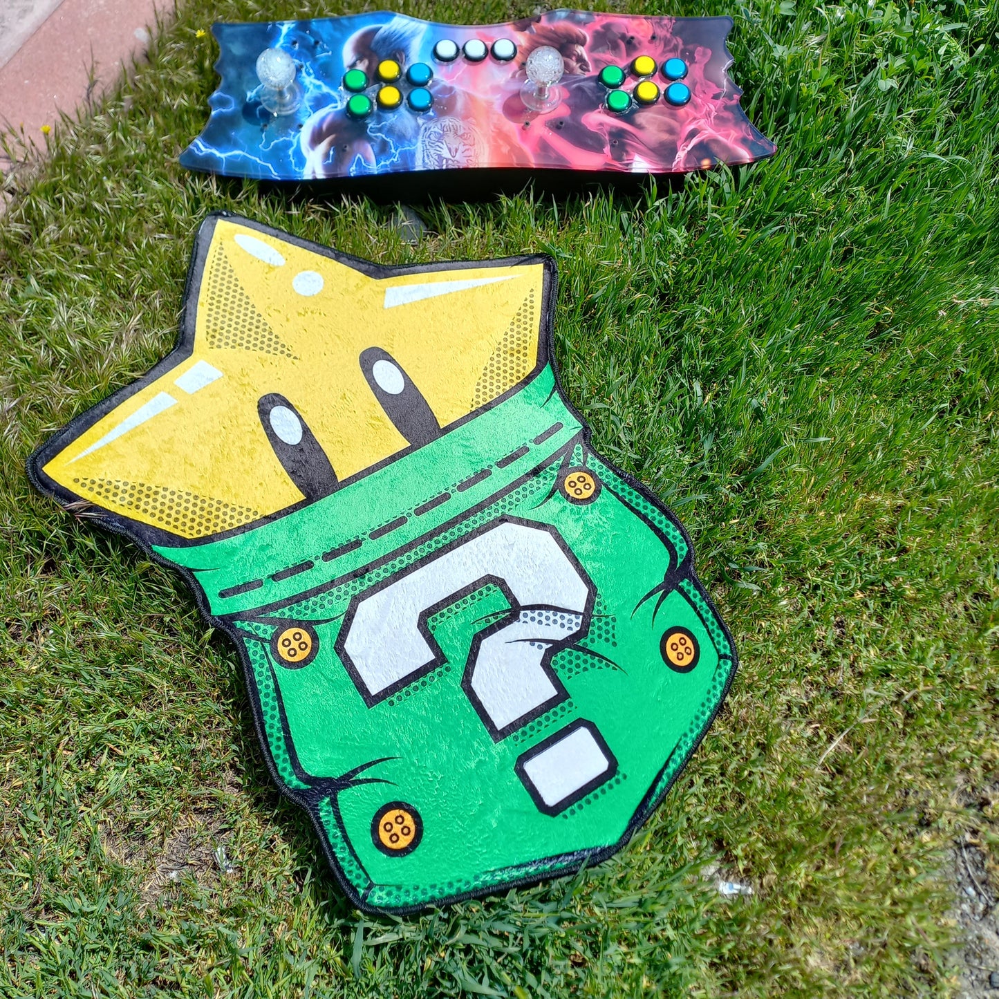 Super Mario Star Rug, Classic Video Game Carpet, Mario Fan Decor, Mario Character Mat