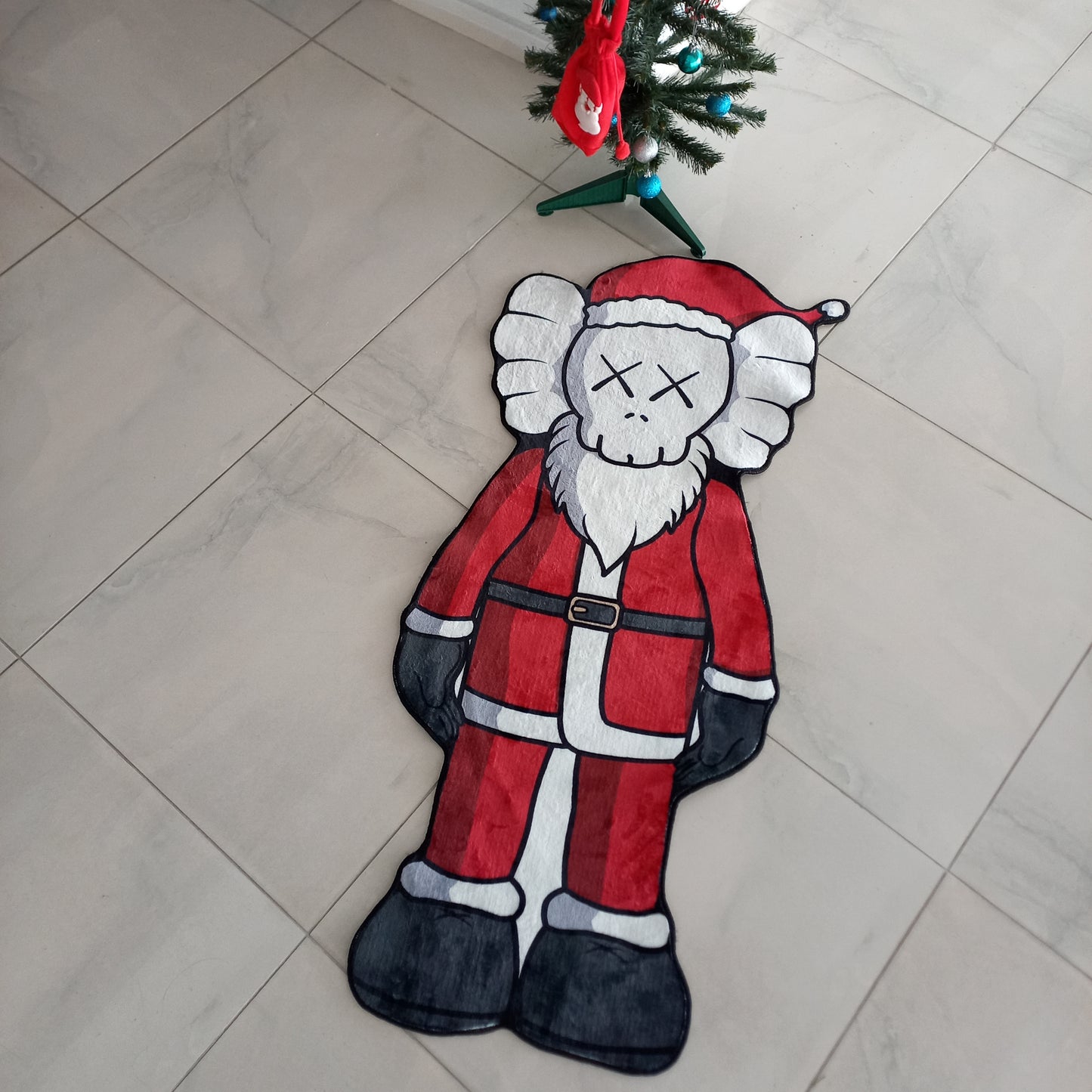 Kaws Rug, Father Christmas Carpet, Noel Themed Mat, Sneaker Room Rug, Christmas Decor, Sneakerhead