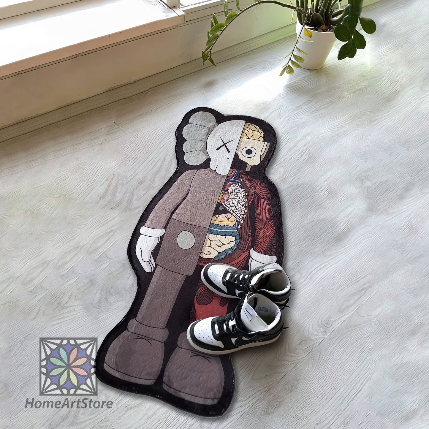 KAWS Rug, Hypebeast Decor, Sneaker Mat, Sneaker Room Carpet, Hypebeast Gift, KAWS Mat