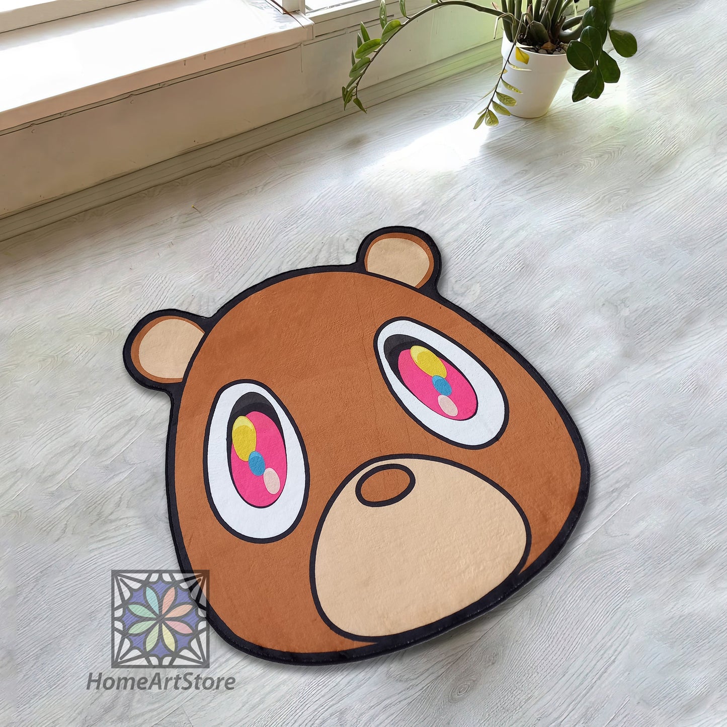 Kanye West Graduation Bear Rug, Hip-Hop Album Decor, Hypebeast Carpet, Grafitti Mat