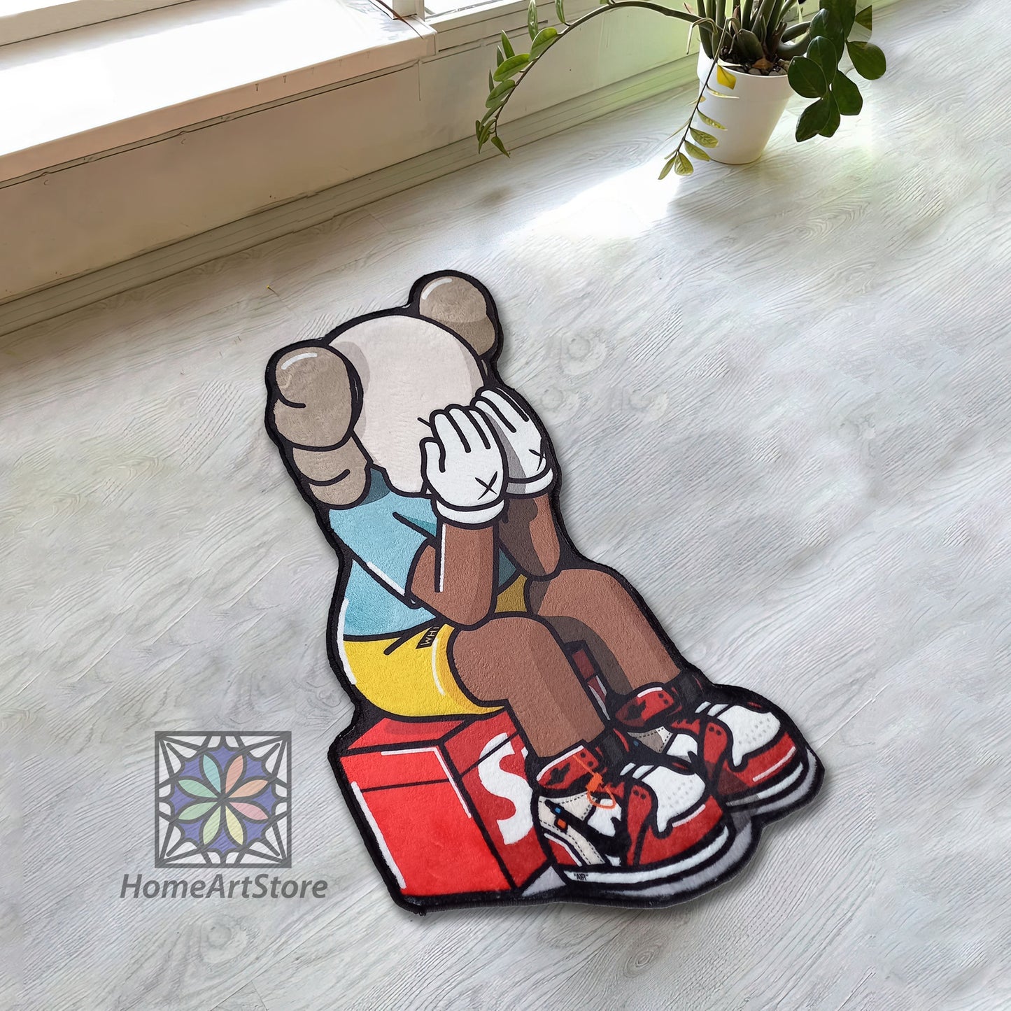 Kaws Rug, Hypebeast Street Fashion Carpet, Sneaker Mat, Sneakerhead Decor, Unique Design KAWS Mat