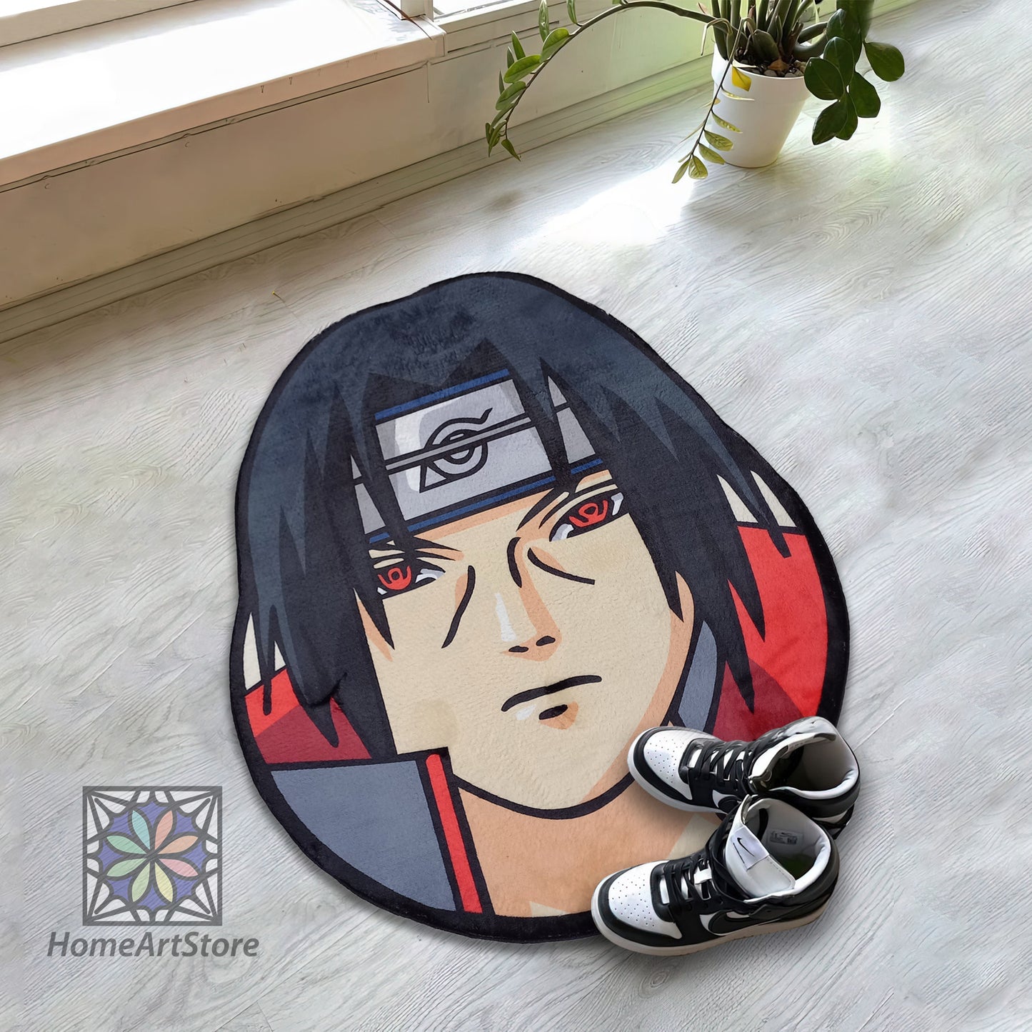 Itachi Uchiha Rug, Naruto Rug, Akatsuki Mat,Popular Anime Carpet, Sharingan Mat, Cool Anime Decor, Gift for Anime Lovers