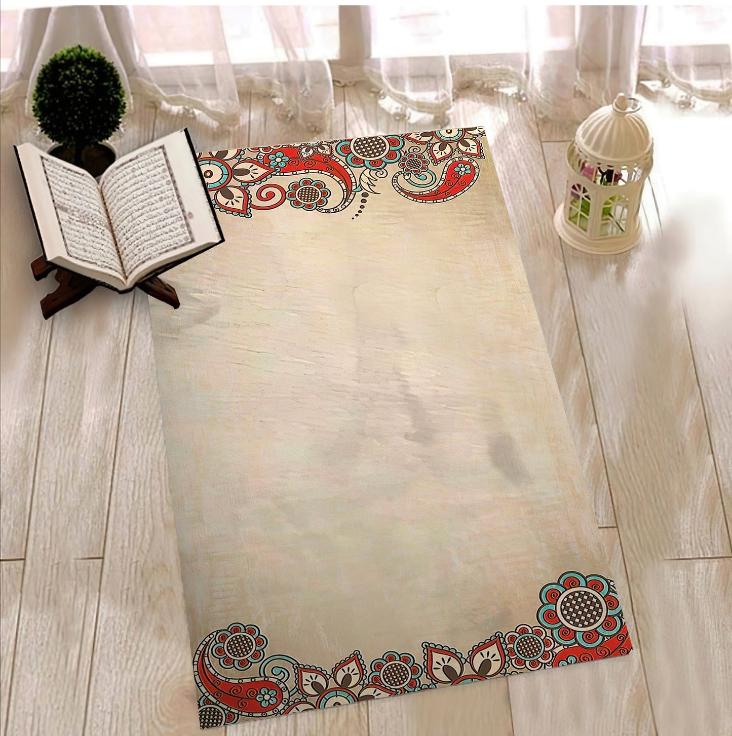 Colorful Mandala Art Prayer Mat, Luxury Prayer Rug, Ethnic Prayer Rug, Turkish Decor