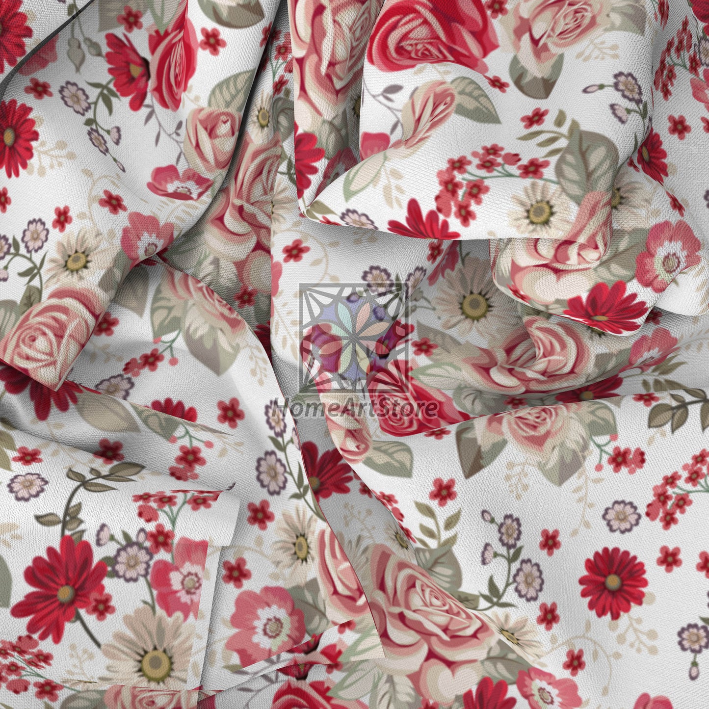 Rose Themed Curtain, Floral Curtain, Decorative Home Decor, Red Rose Curtain, Bedroom Curtain