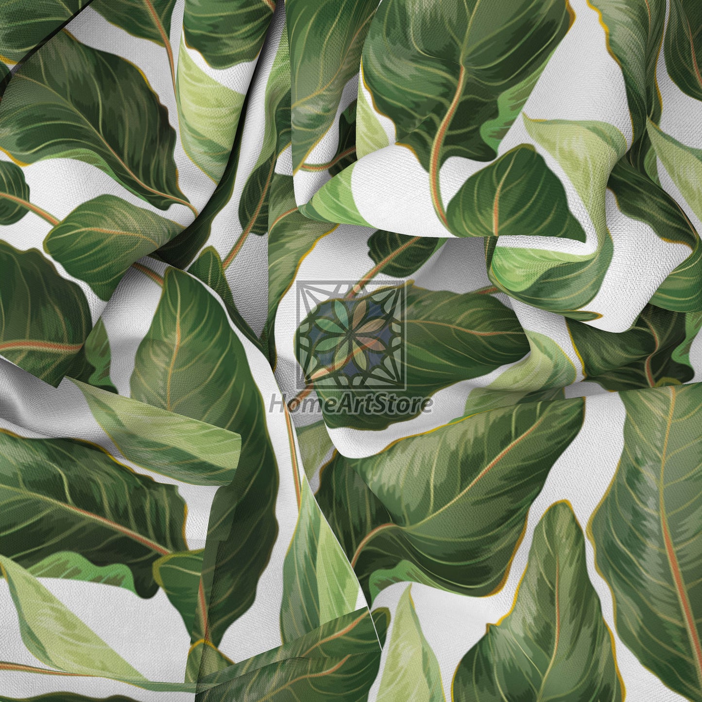 Palm Leaves Curtain, Tropical Curtain, Hawaii Curtain, Green Leaf Curtain, Living Room Curtain