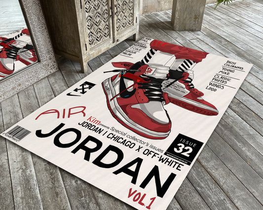 Graffiti Jordan Rug, Air Jordan Carpet, Sneaker Room Mat, Nike Rug, Sneakerhead Decor, Jordan Gift