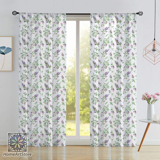 Alfalfa Flowers Pattern Curtain, Colorful Floral Curtain, Botanic Home Decor, Living Room Curtain