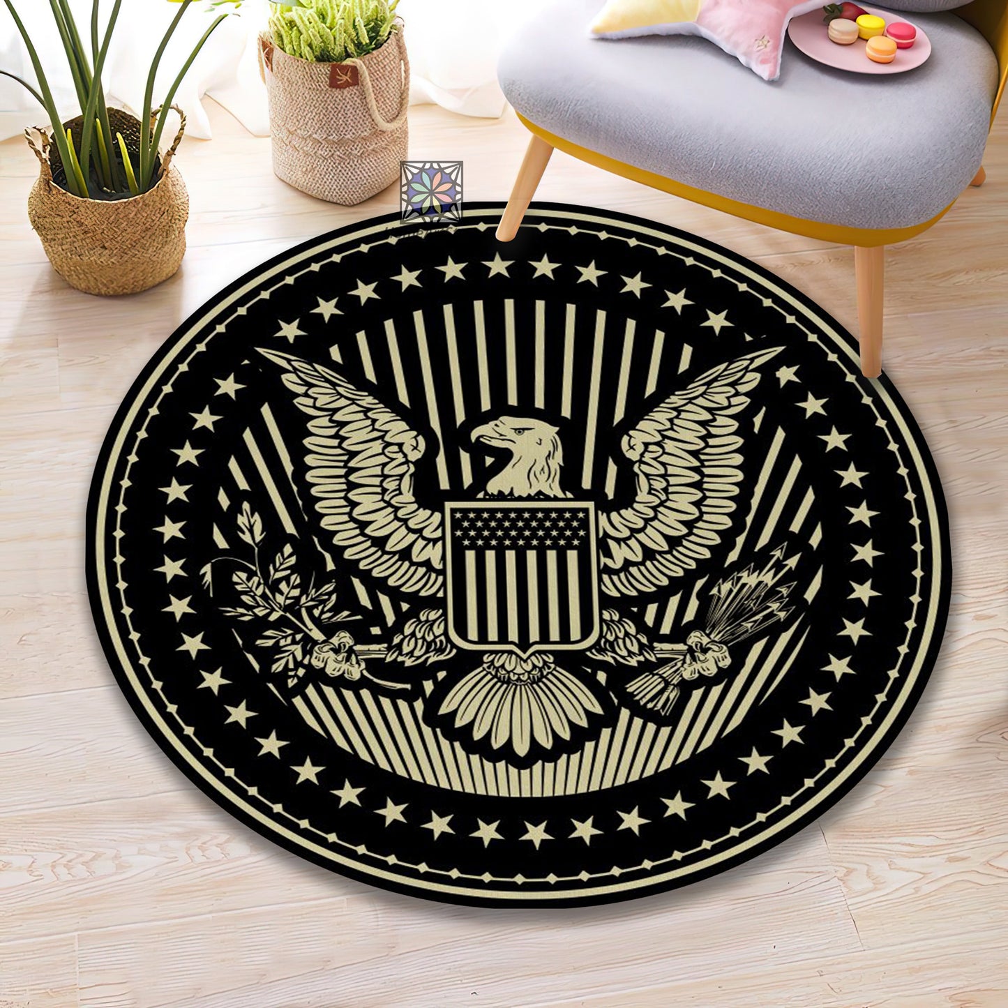 American Eagle Rug, Eagle Carpet, United States of America President Seal Themed Mat, Office Decor