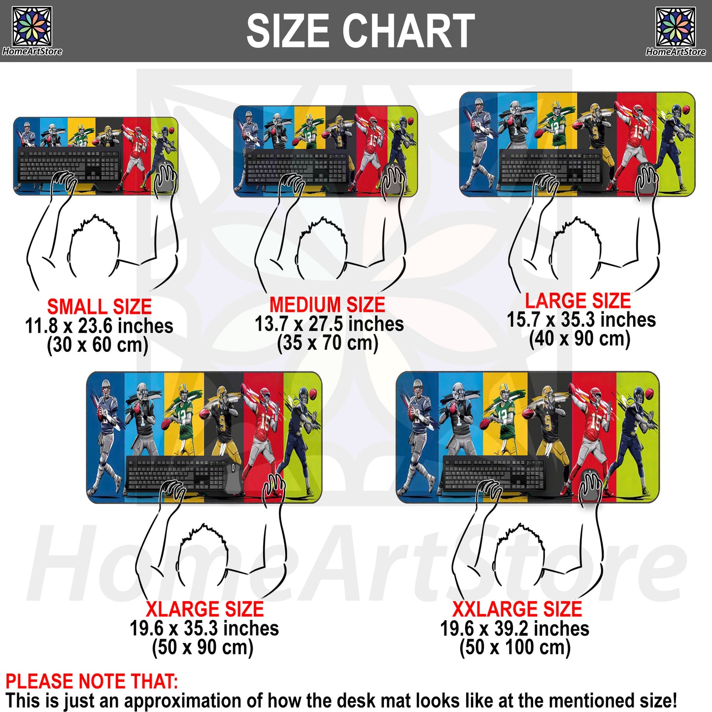 American Football Desk Mat, Colorful Sports Mat, Football Fan Mousepad, Abstract Decor