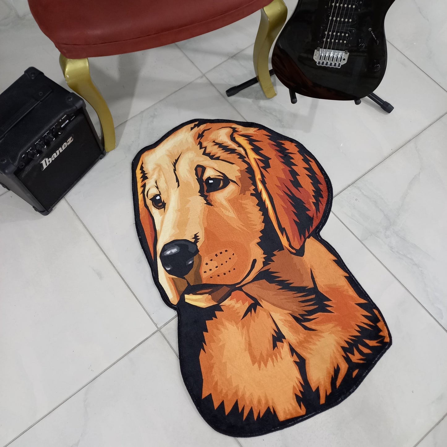 Golden Dog Pet Mat Rug - Cute Pet Mat, Doormat, and Animal Decor