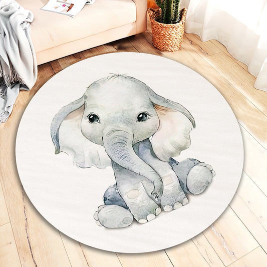 Cute Elephant Rug, Baby Room Decor, Animal Carpet, Toddler Room Mat, Baby Gift
