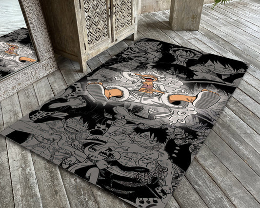 One Piece Rug, Cartoon Anime Carpet, Japanese Animation Decor, Manga Character Area Mat