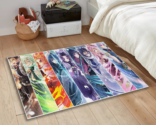 Anime Character Rug, Demon Slayer Anime Mat, Hashira Anime Carpet, Japanese Animation Rug