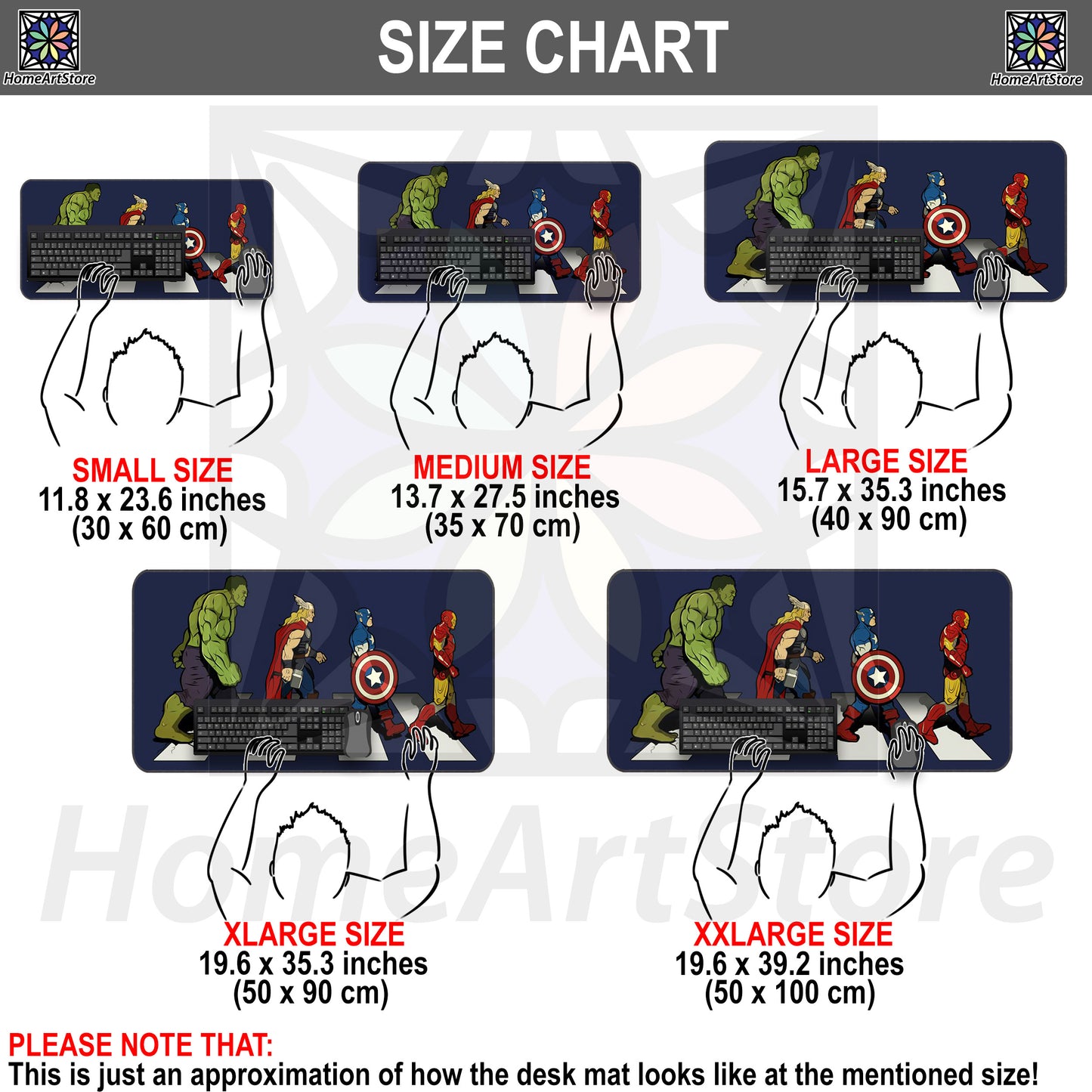 Marvel Comics Mouse Mat, Avengers Characters Desk Mat, Cartoon Mouse Pad, Hulk, Thor, Iron Man, Captain America