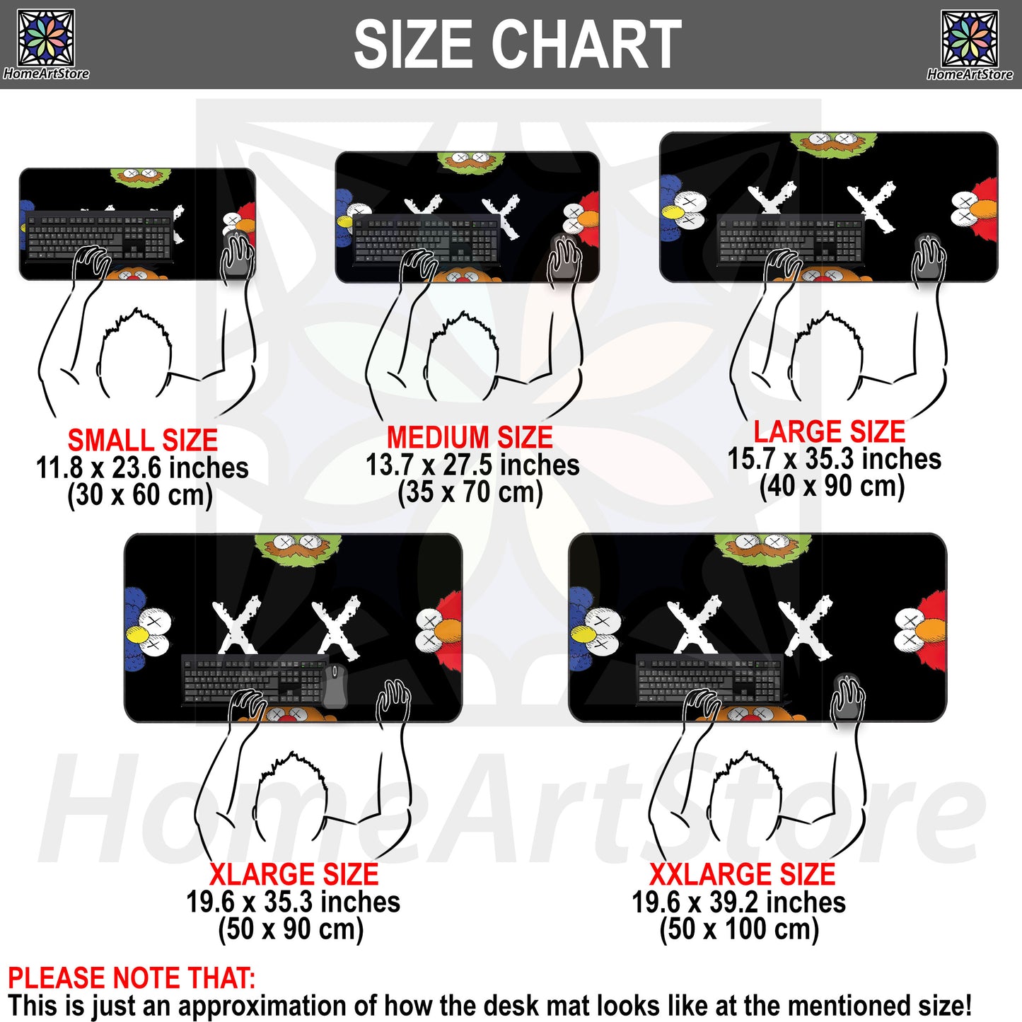 Kaws BFF Desk Mat, Unique Design Hypebeast Mousepad, Black Hypebeast Mouse Mat, Streetwear Fashion Decor