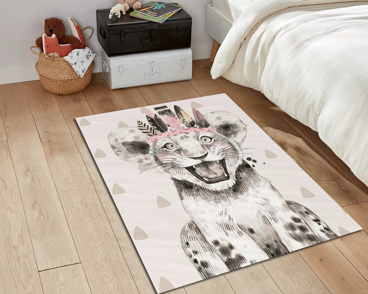 Cute Tiger Rug, Kids Room Carpet, Nursery Mat, Animal Kids Decor, Baby Gift