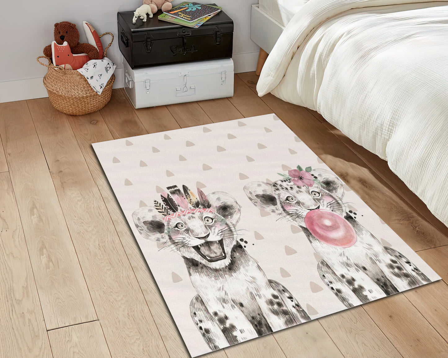 Baby Tiger Rug, Baby Room Carpet, Animal Themed Nursery Mat, Kids Room Decor, Baby Gift