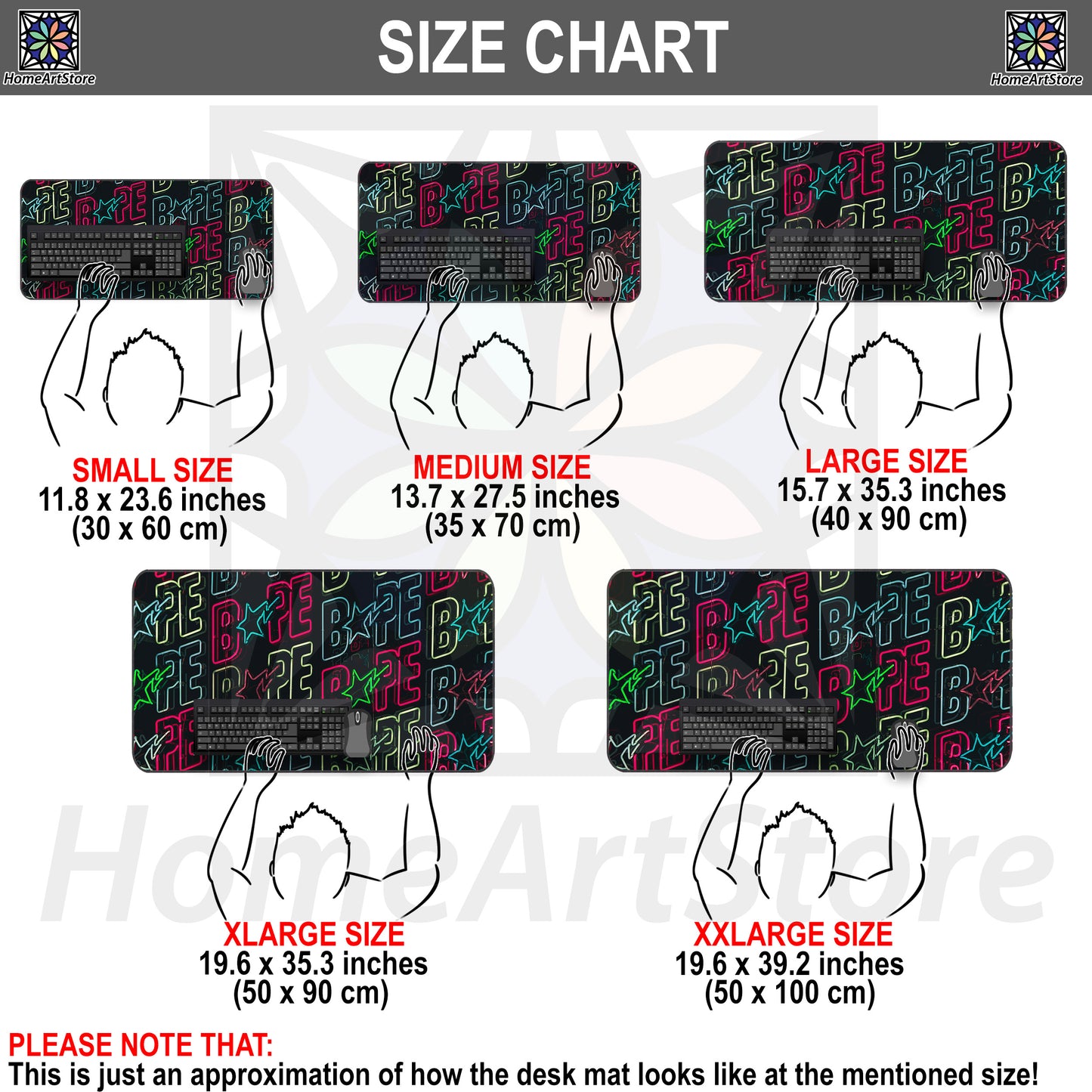 Bape Text Mouse Mat, Colorful Hypebeast Mousepad, Street Fashion, Bape Des Pad, Office Desk Mat