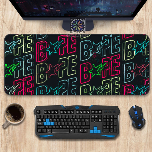 Bape Text Mouse Mat, Colorful Hypebeast Mousepad, Street Fashion, Bape Des Pad, Office Desk Mat
