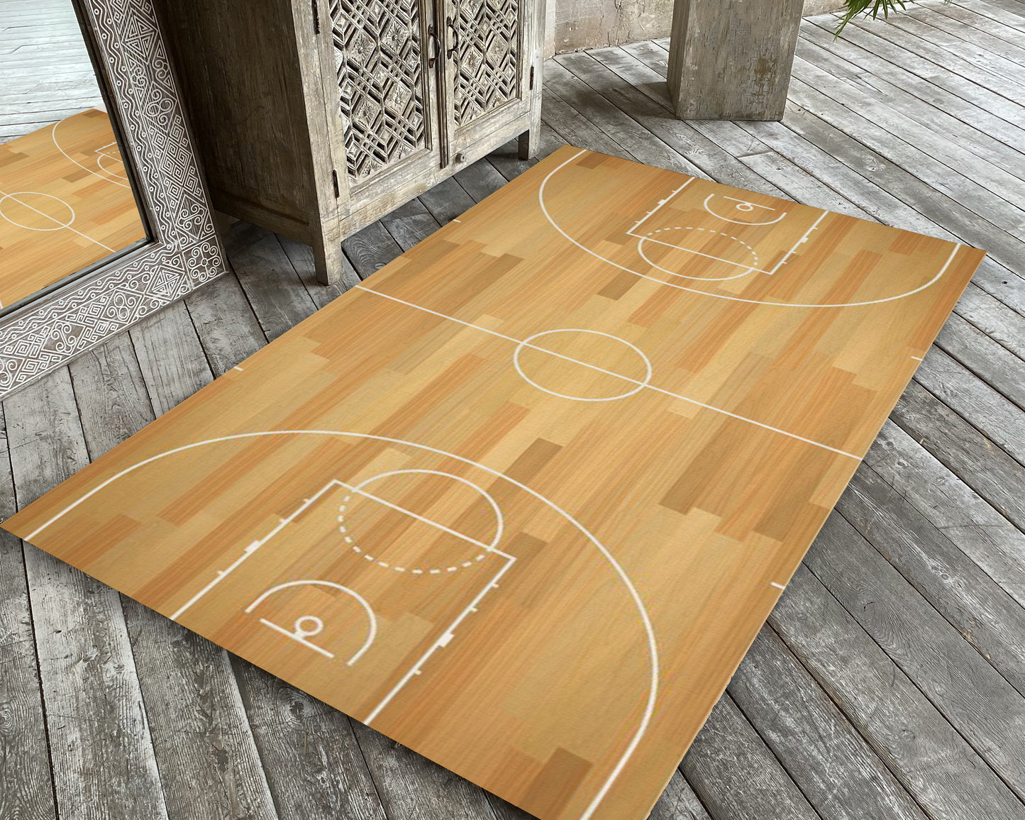 Basketball Court Rug, Play Room Carpet, Sport Mat, Kids Room Decor, Nursery Rug