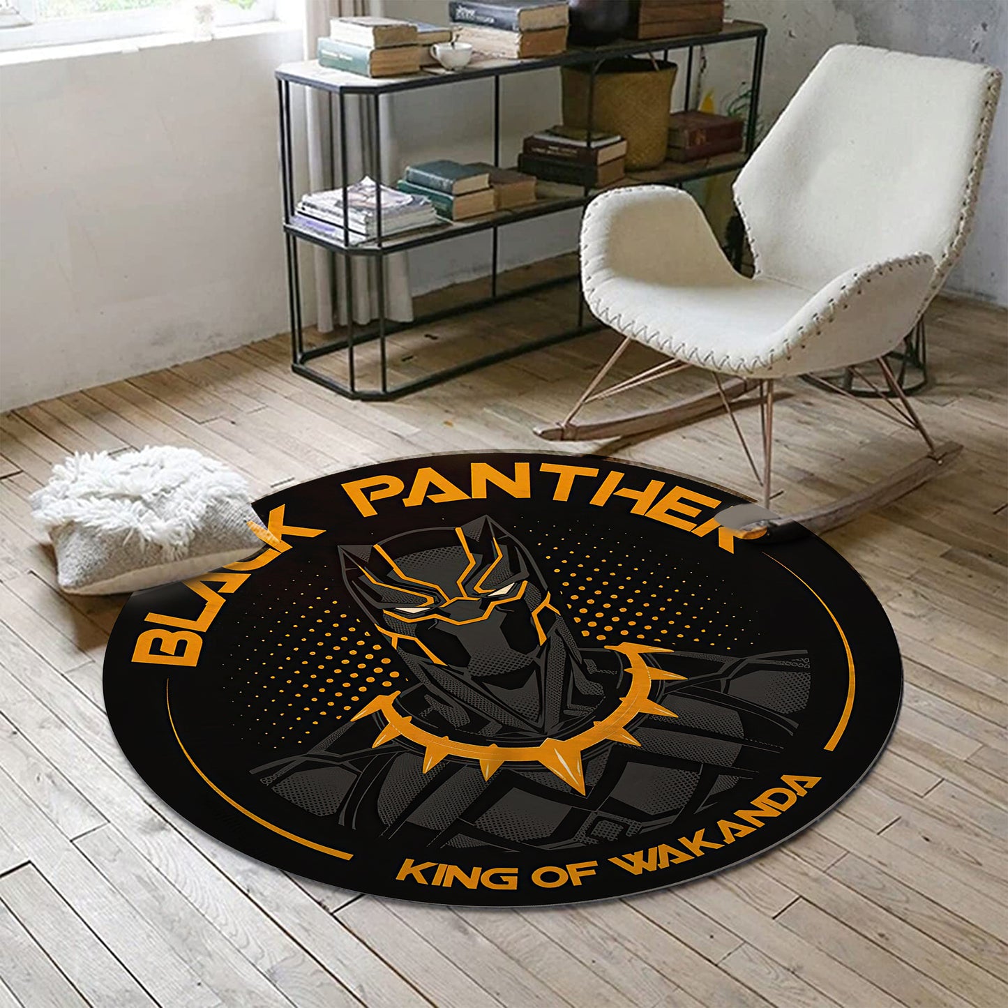 Black Panther Themed Rug, Wakanda Carpet, Super Hero Decor, Avengers Mat, Marvel Round Rug, Kids Gift