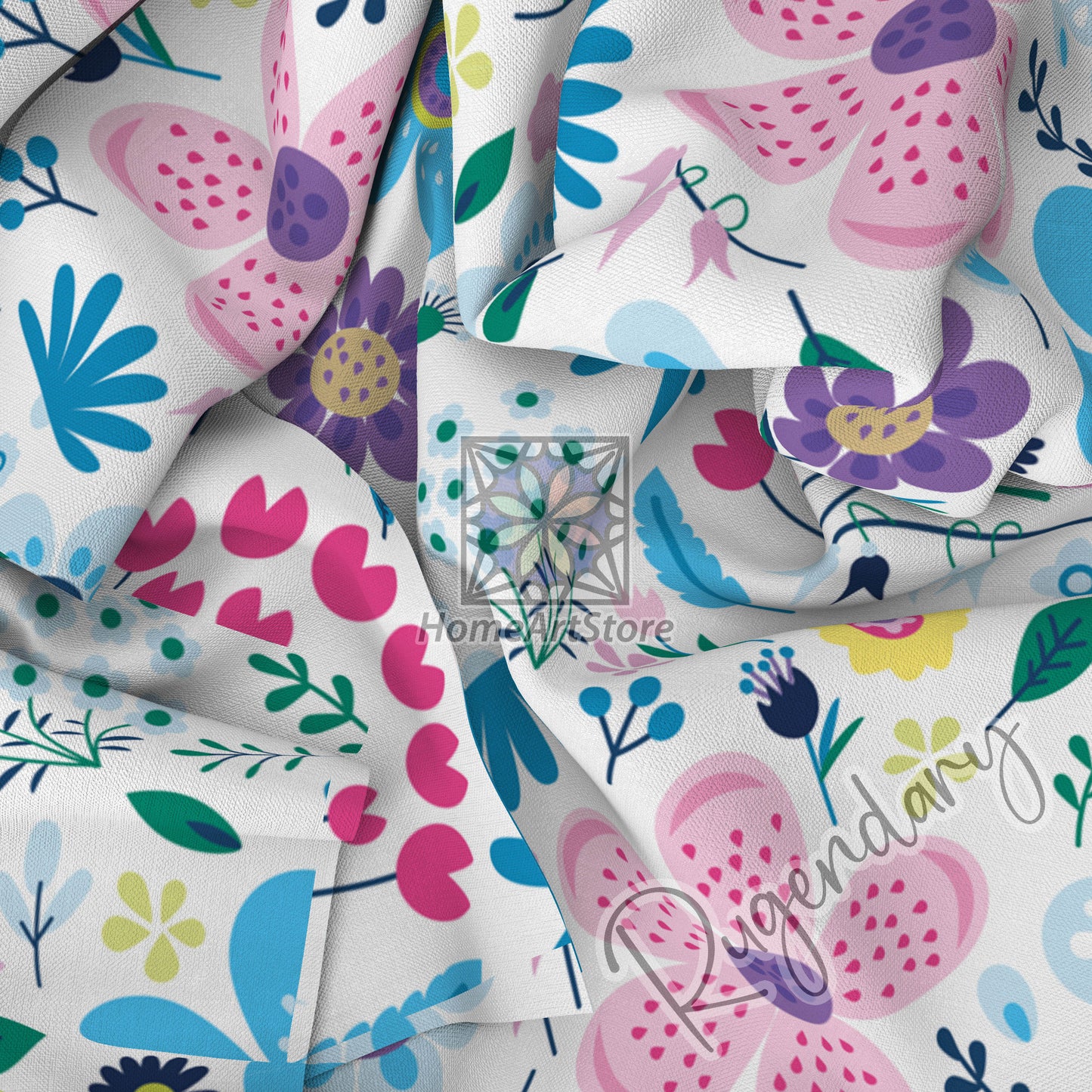 Colorful Floral Pattern Curtain, Flower Curtain, Living Room Curtain, Kids Play Room Curtain, Boho Curtain