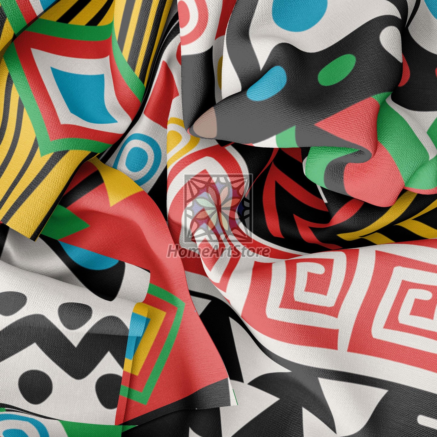 Colorful Patchwork Curtain, African Motifs Curtain, Ethnic Curtain, Living Room Curtain, Bohemian Home Decor