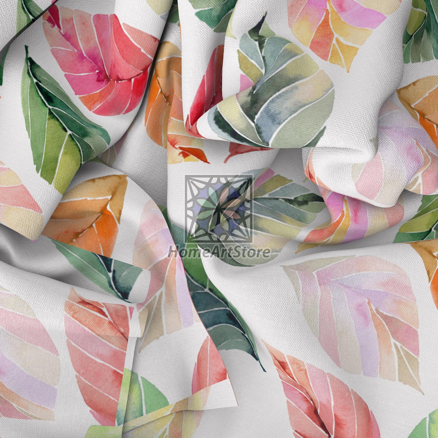 Autumn Leaves Pattern Curtain, Lovely Floral Curtain, Modern Kitchen Curtain, Boho Style Curtain