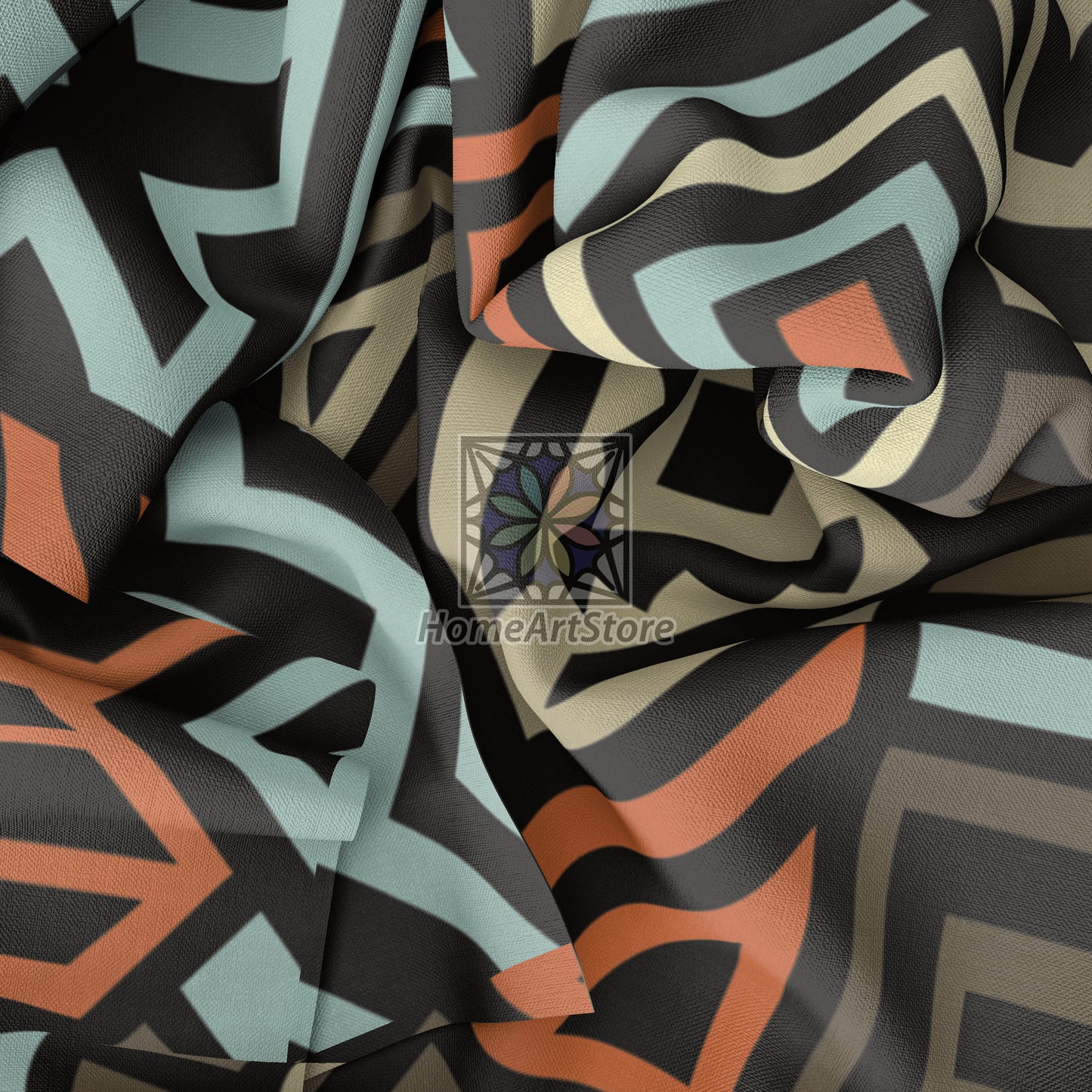Colorful Aztec Curtain, African Motif Curtain, Patchwork Decor, Tribal Living Room Curtain