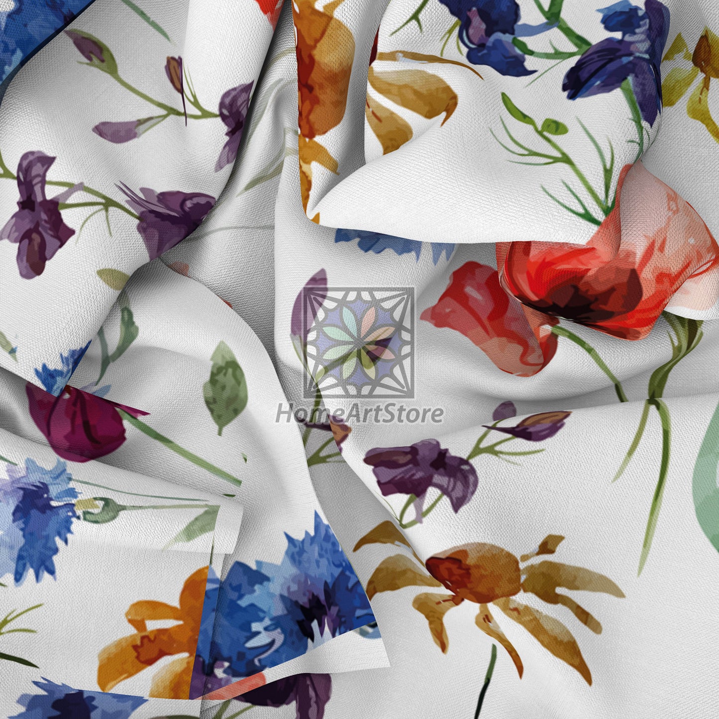 Wildflowers Plants Themed Curtain, Living Room Curtain, Bedroom Curtain, Floral Home Decor, Botanic Curtain