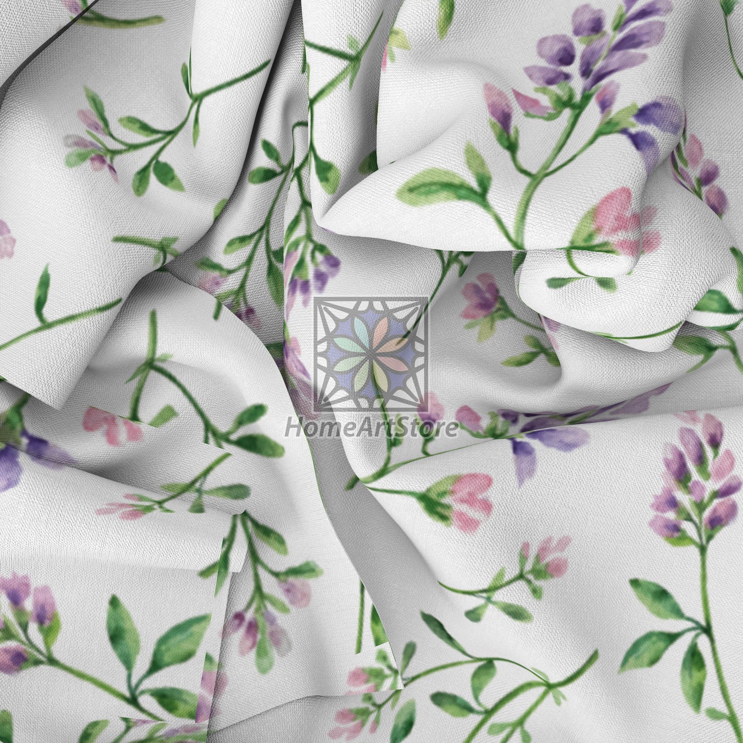 Alfalfa Flowers Pattern Curtain, Colorful Floral Curtain, Botanic Home Decor, Living Room Curtain