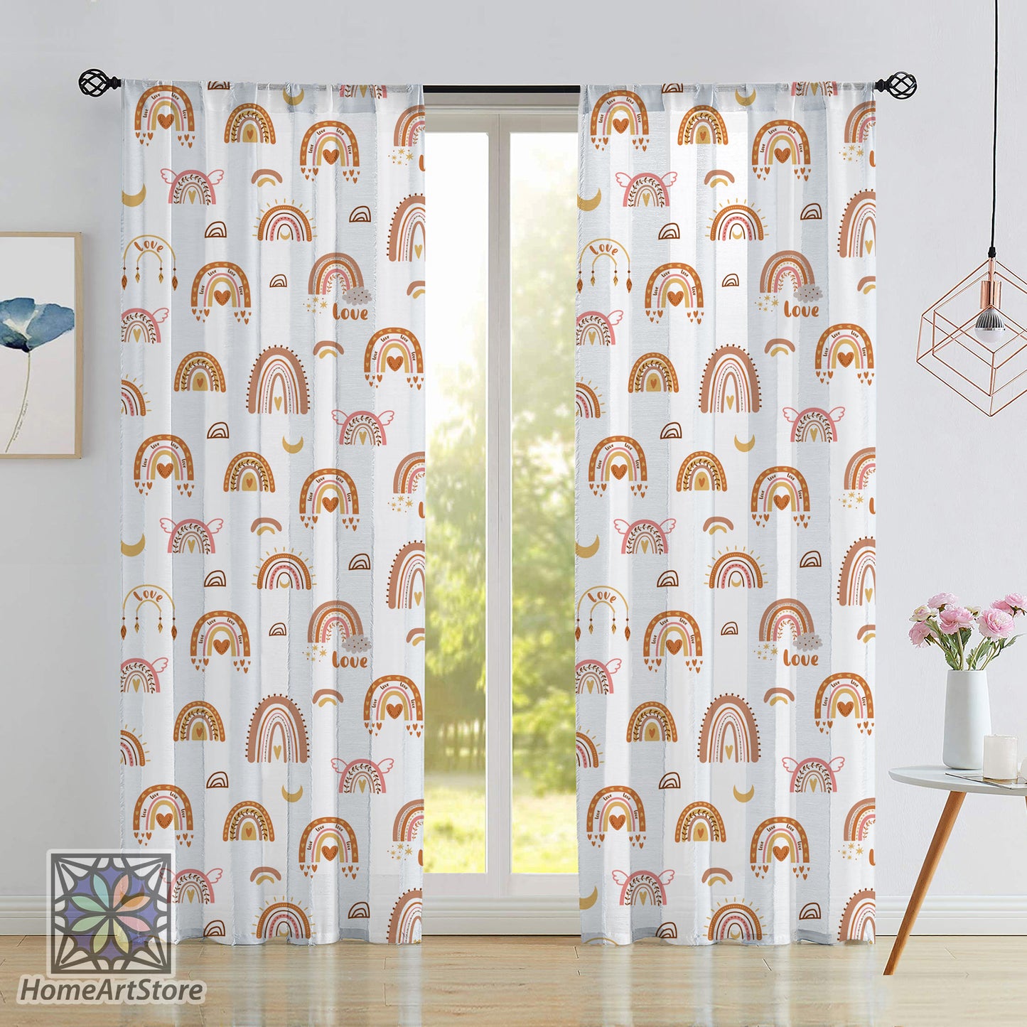 Cute Rainbow Curtain, Bohemian Curtain, Baby Room Curtain, Boho Decor, Baby Gift