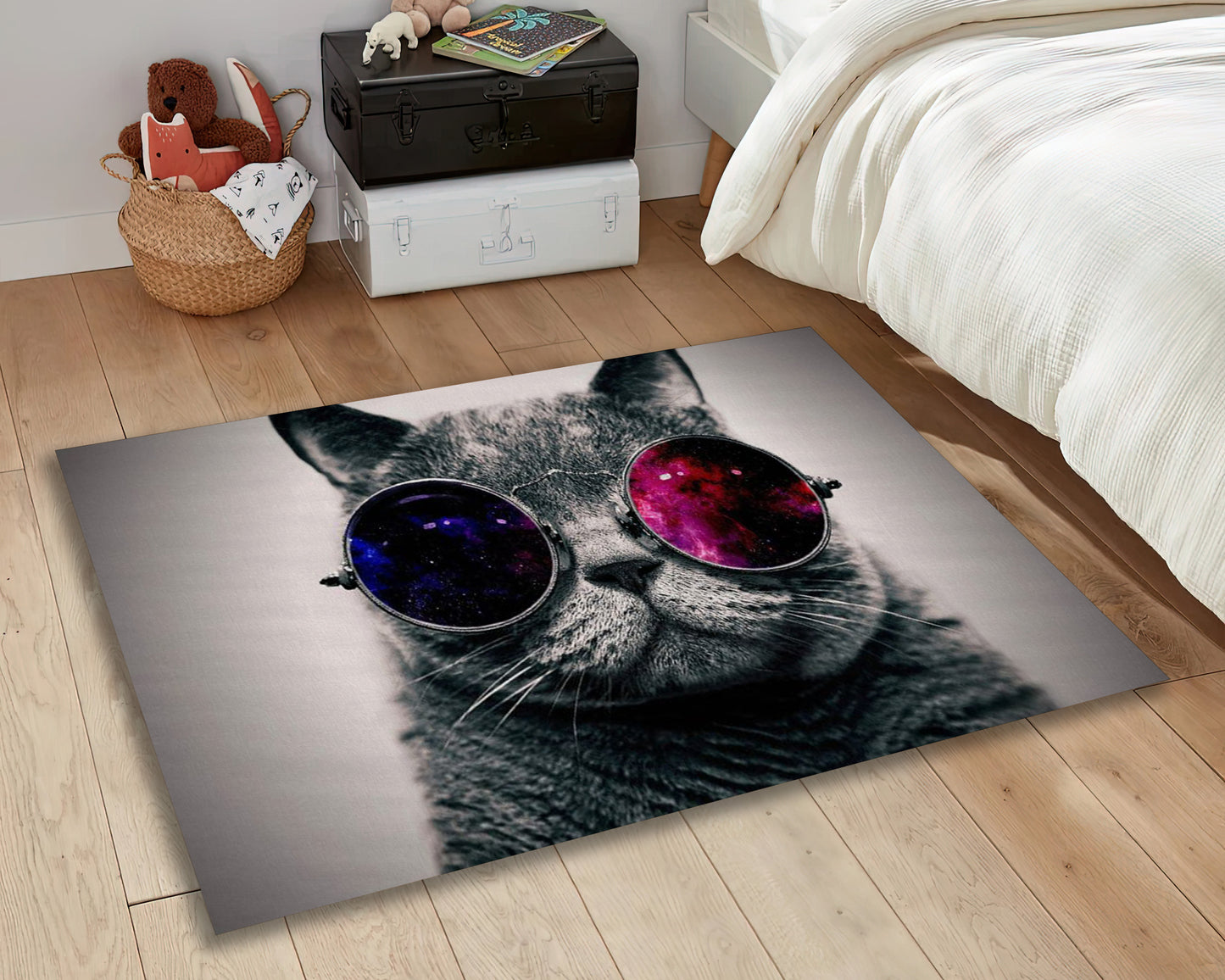 Cool Cat Rug, Vintage Animal Carpet, Living Room Decor, Luxury Bedroom Mat, Home Decor