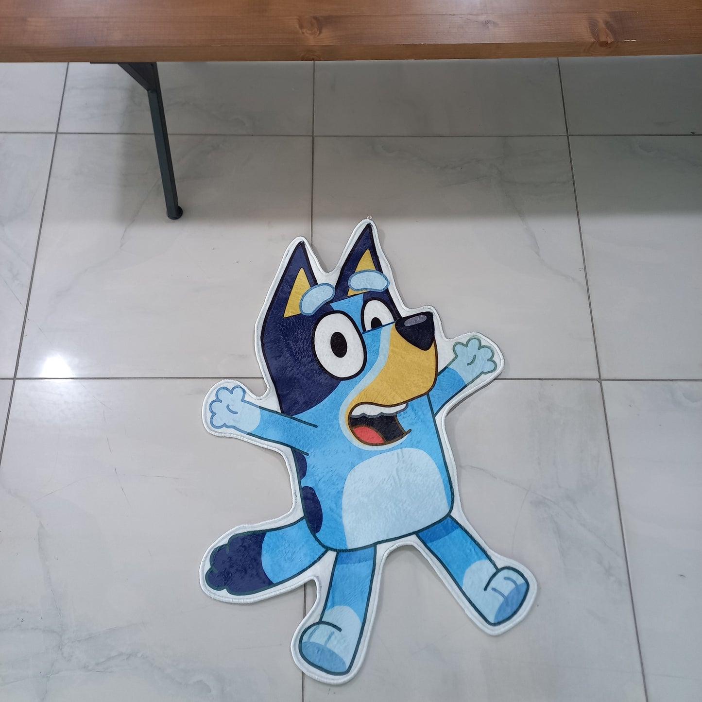 Bluey Shaped Rug, Anime Carpet, Cartoon Character Mat, Bluey Animated Area Rug, Kids Room Decor
