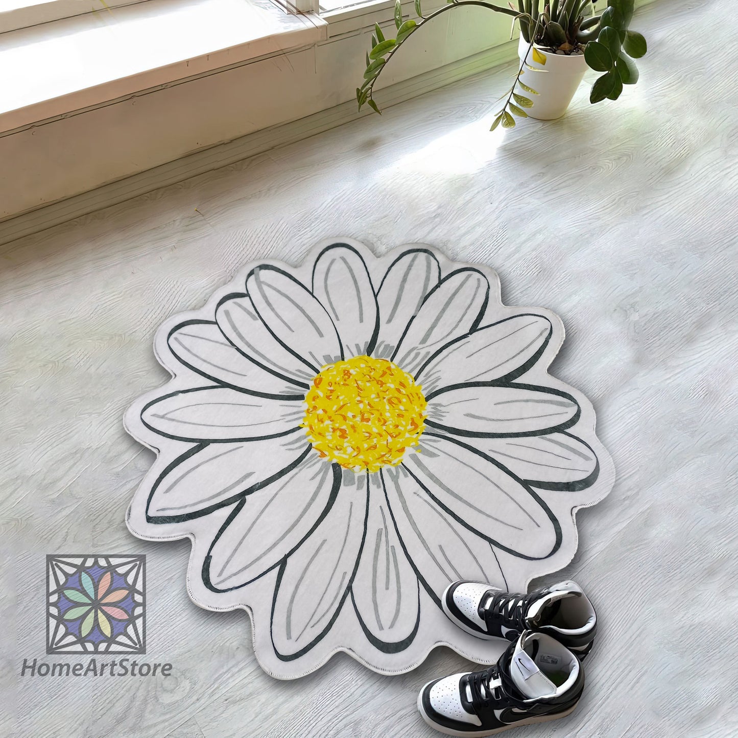 Daisy Rug - A Floral Delight for Kids: Flower Rug and Playful Mat