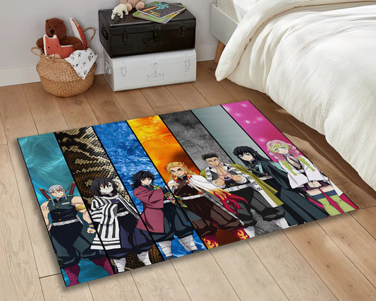 Demon Slayer Hashira Anime Rug, Manga Carpet, Japanese Anime Decor, Teenage Room Mat, Anime Fan Gift