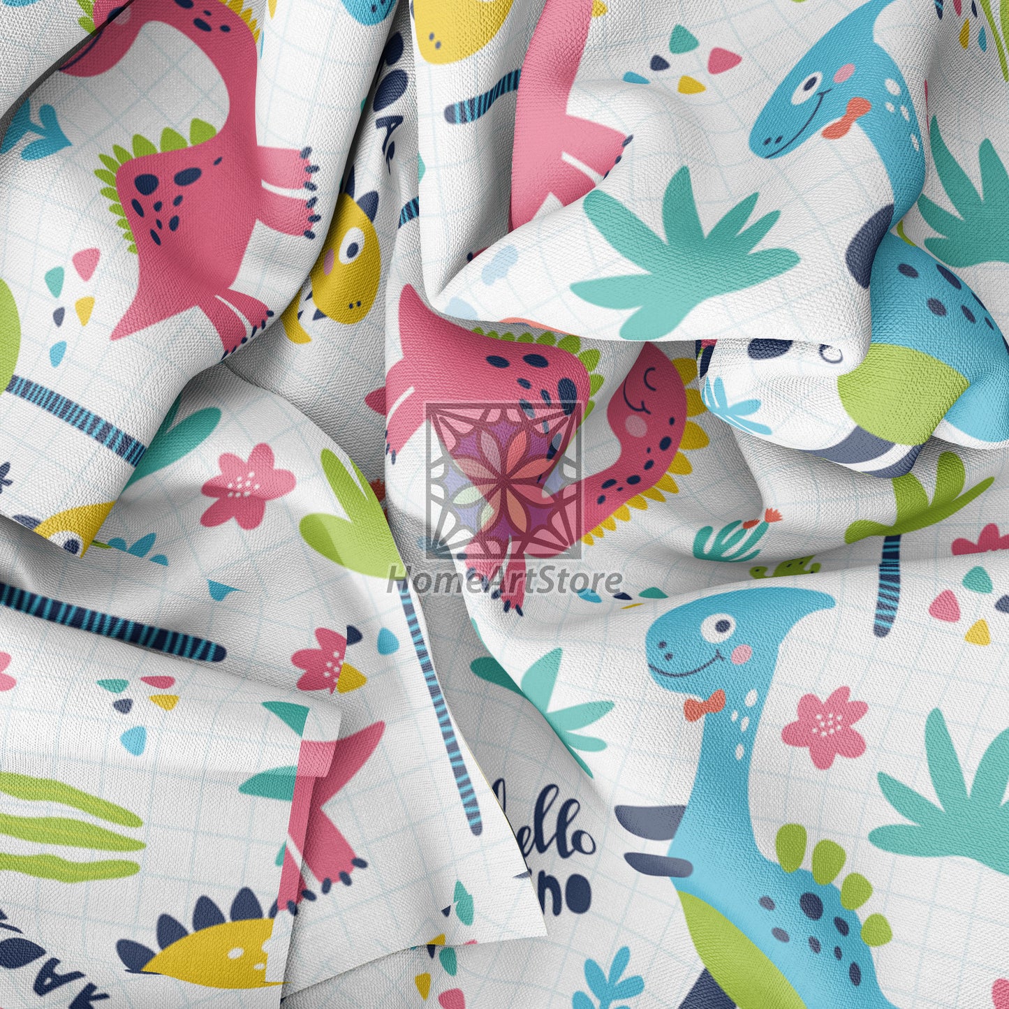 Cute Dinosaurs Curtain, Colorful Dino Pattern Curtain, Children Room Decor, Baby Curtain, Nursery Curtain