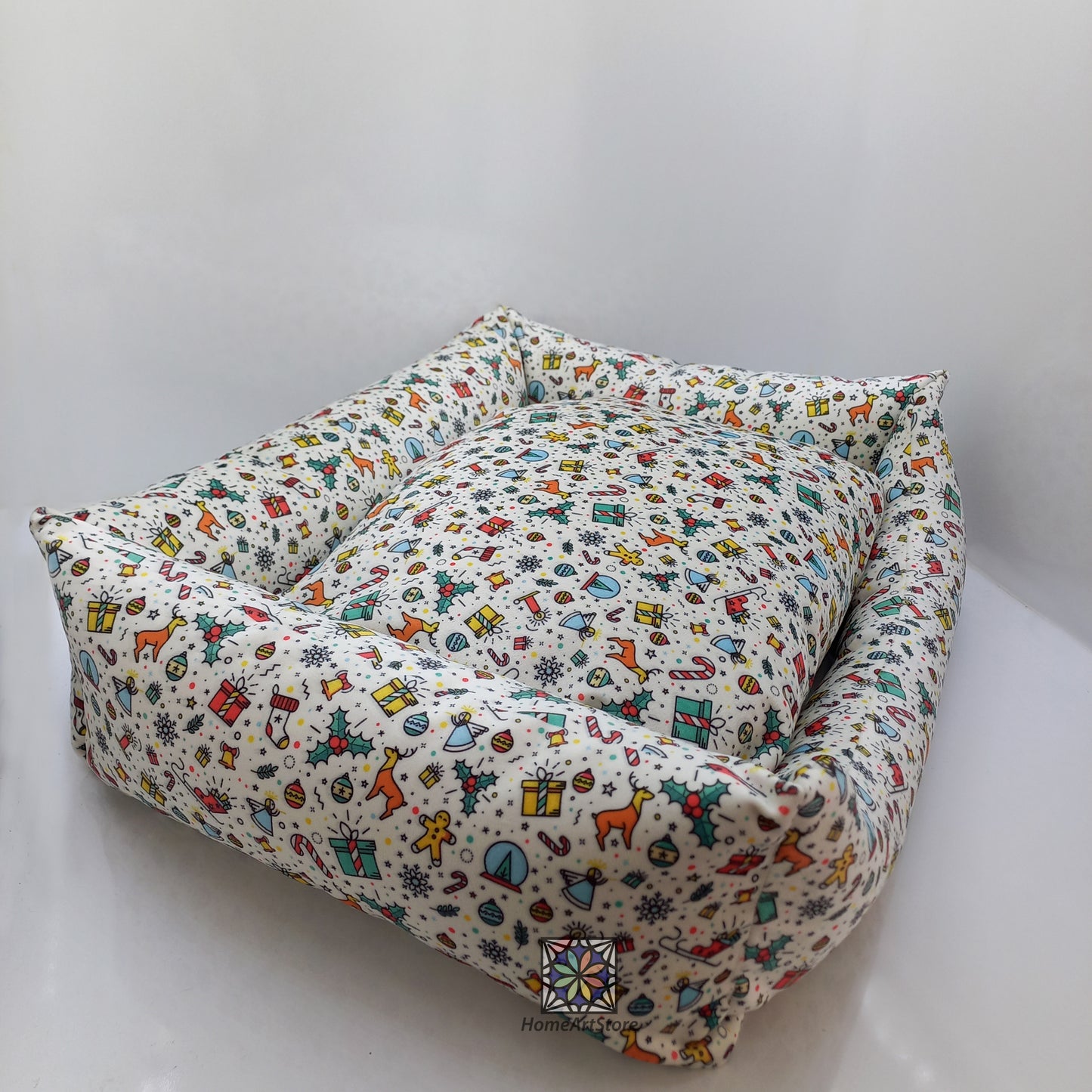 Christmas Printed Pet Bed, Merry Christmas Dog Bed, New Year Decorations, Pet Mat, New Years Gift