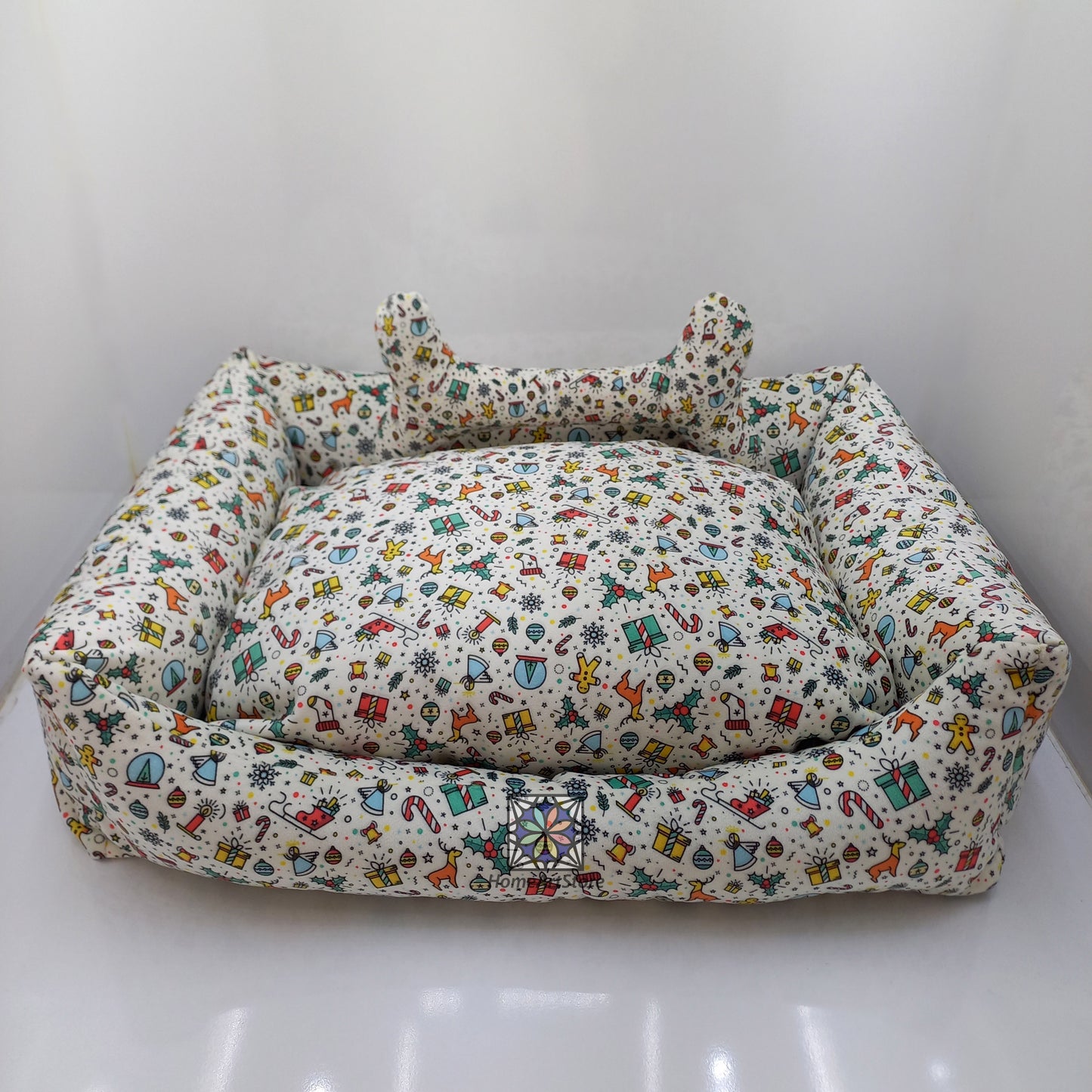Christmas Printed Pet Bed, Merry Christmas Dog Bed, New Year Decorations, Pet Mat, New Years Gift