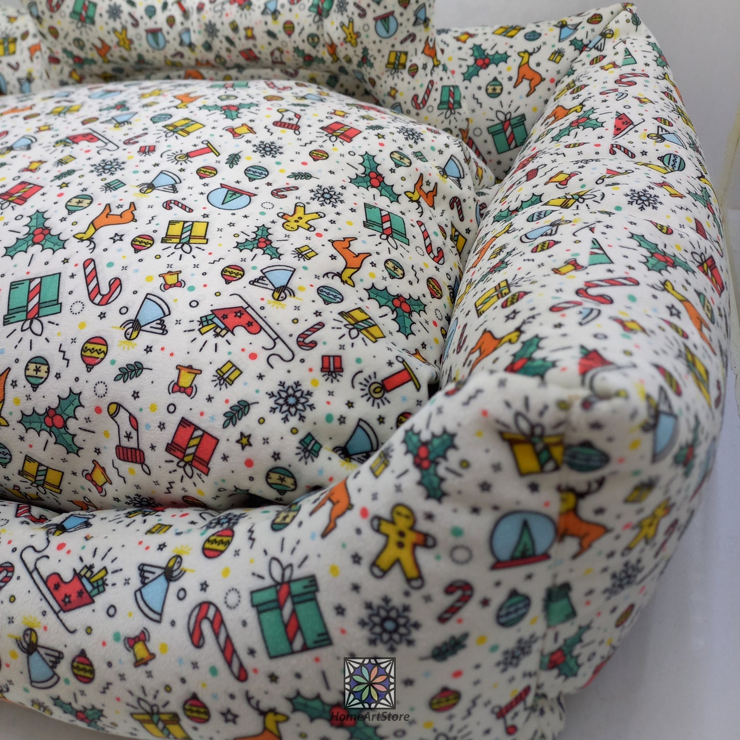 Christmas Printed Pet Bed, Merry Christmas Dog Bed, New Year Decorations, Pet Mat, New Years Gift
