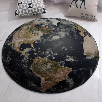 3D Earth Rug, Entryway Round Mat, Living Room Carpet, Decorative Floor Area Rug, Home Decor, Housewarming Gift
