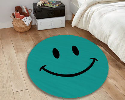 Cartoon Emoji Rug, Smiley Decor, Happy Face Nursery Mat, Children Room Carpet