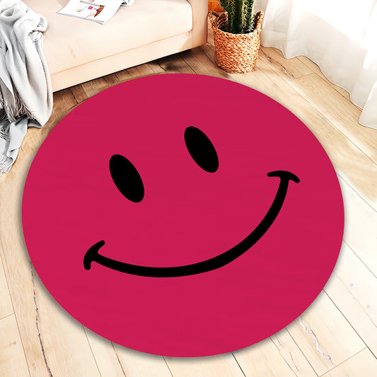 Colorful Emoji Face Rug, Kids Room Carpet, Happy Face Mat Smiley Decor