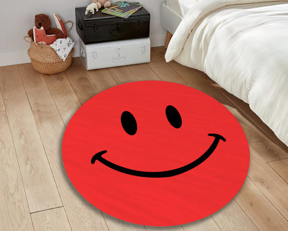 Cute Emoji Rug, Baby Room Mat, Smiley Face Carpet, Cheery Expression Decor